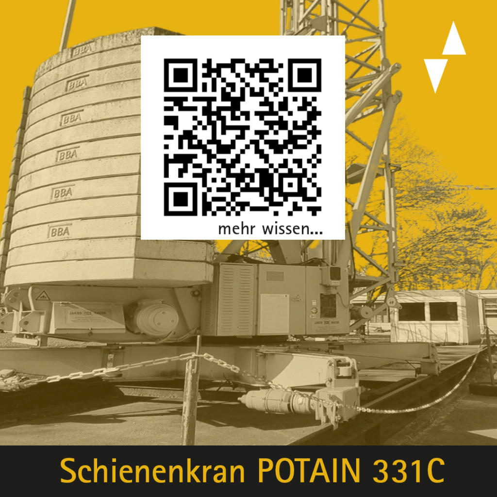 plakette schienenkran potain 331c